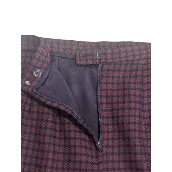 VTG Wool Plaid Pencil Skirt With Back Vent & Back Zipper SZ 6P-S Made in the USA - Picture 7 of 10